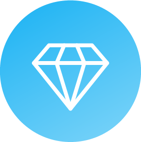 Light blue circular diamond icon